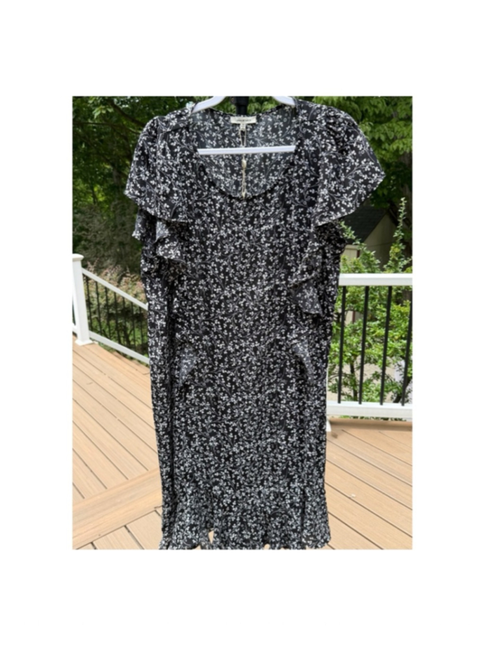 Women's Max Studio Mini Dress, 1X, Black and White Floral
